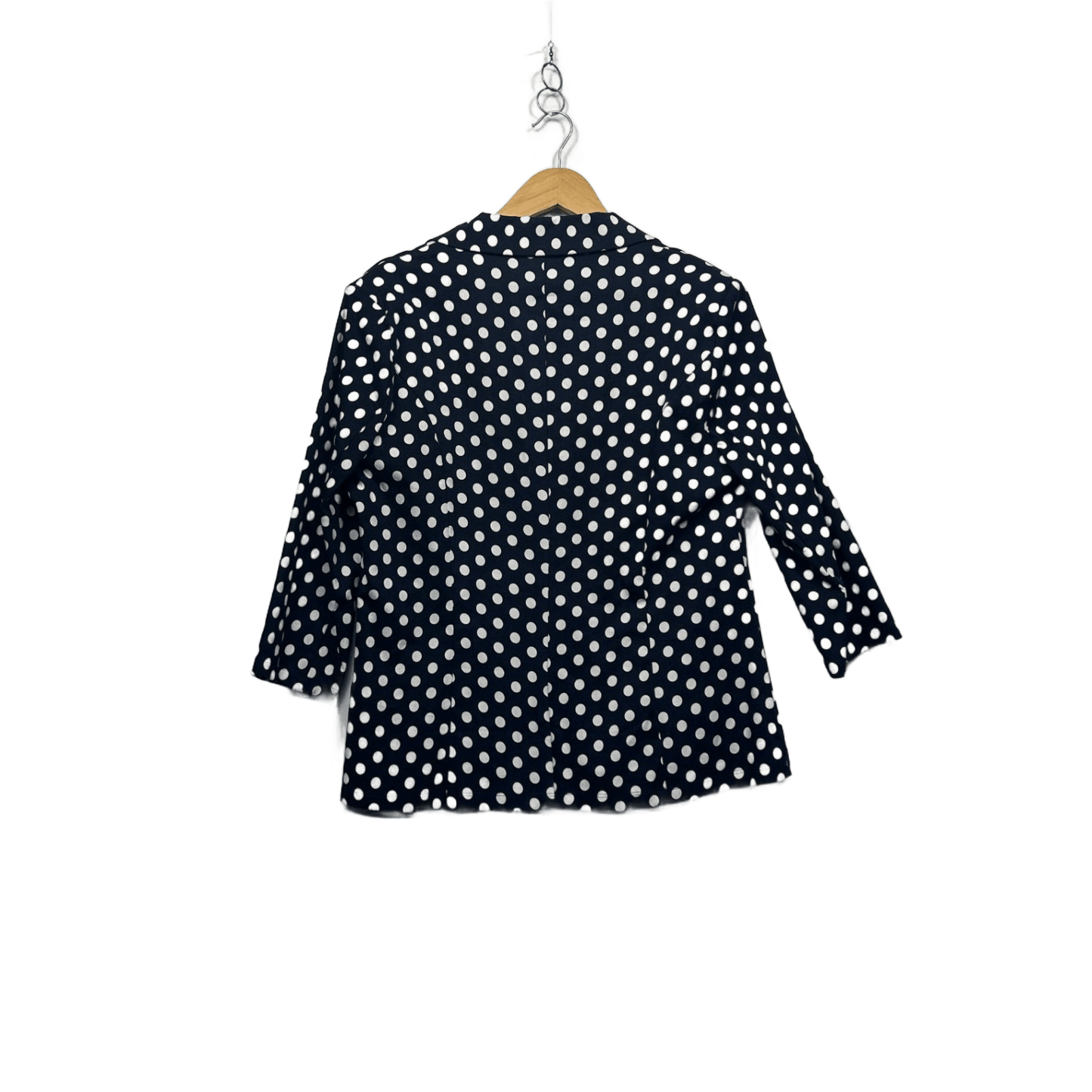 New Bird Keepers Jacket Blazer Size 14 Polka Dots Navy White Birdsnest