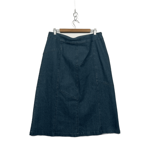 Yarra Trail Women's Medium Blue Cotton Denim A-Line Skirt Size 16