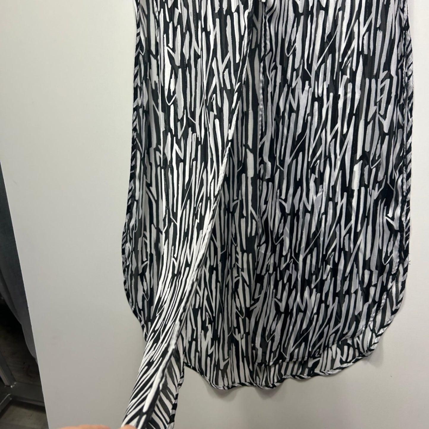Taking Shape Dress Top Layer Size 16 Sleeveless Button Up Metallic