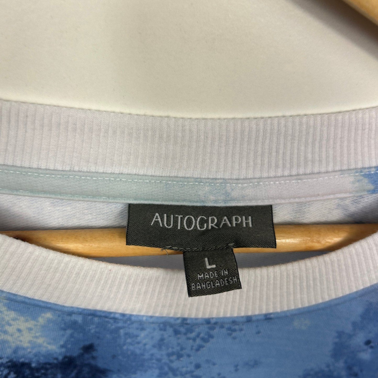 Autograph Blue White Long Sleeve Crew Neck Pullover Sweatshirt Top Size 20
