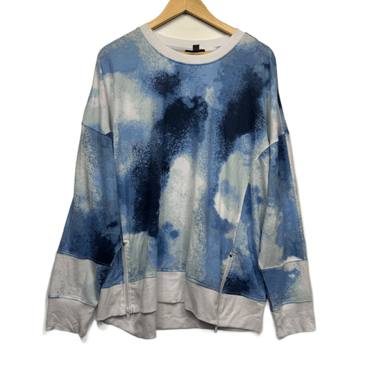 Autograph Blue White Long Sleeve Crew Neck Pullover Sweatshirt Top Size 20
