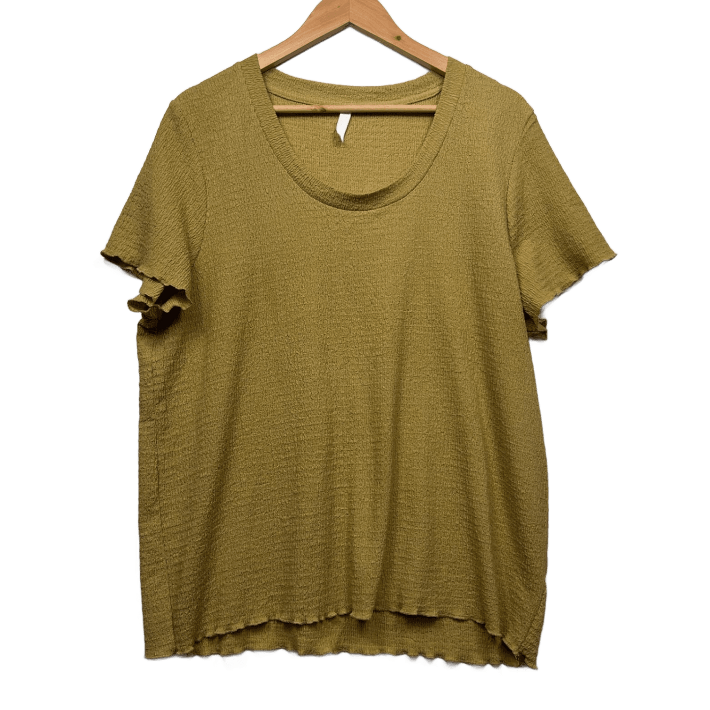 Avella Khaki Short Sleeve Casual Blouse Top Size 18 Viscose Blend