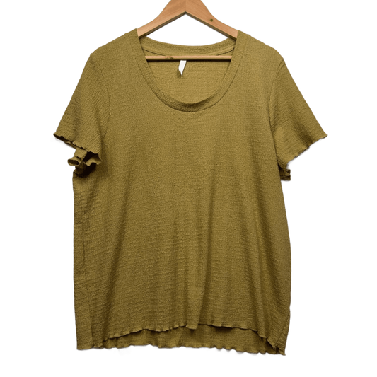 Avella Khaki Short Sleeve Casual Blouse Top Size 18 Viscose Blend