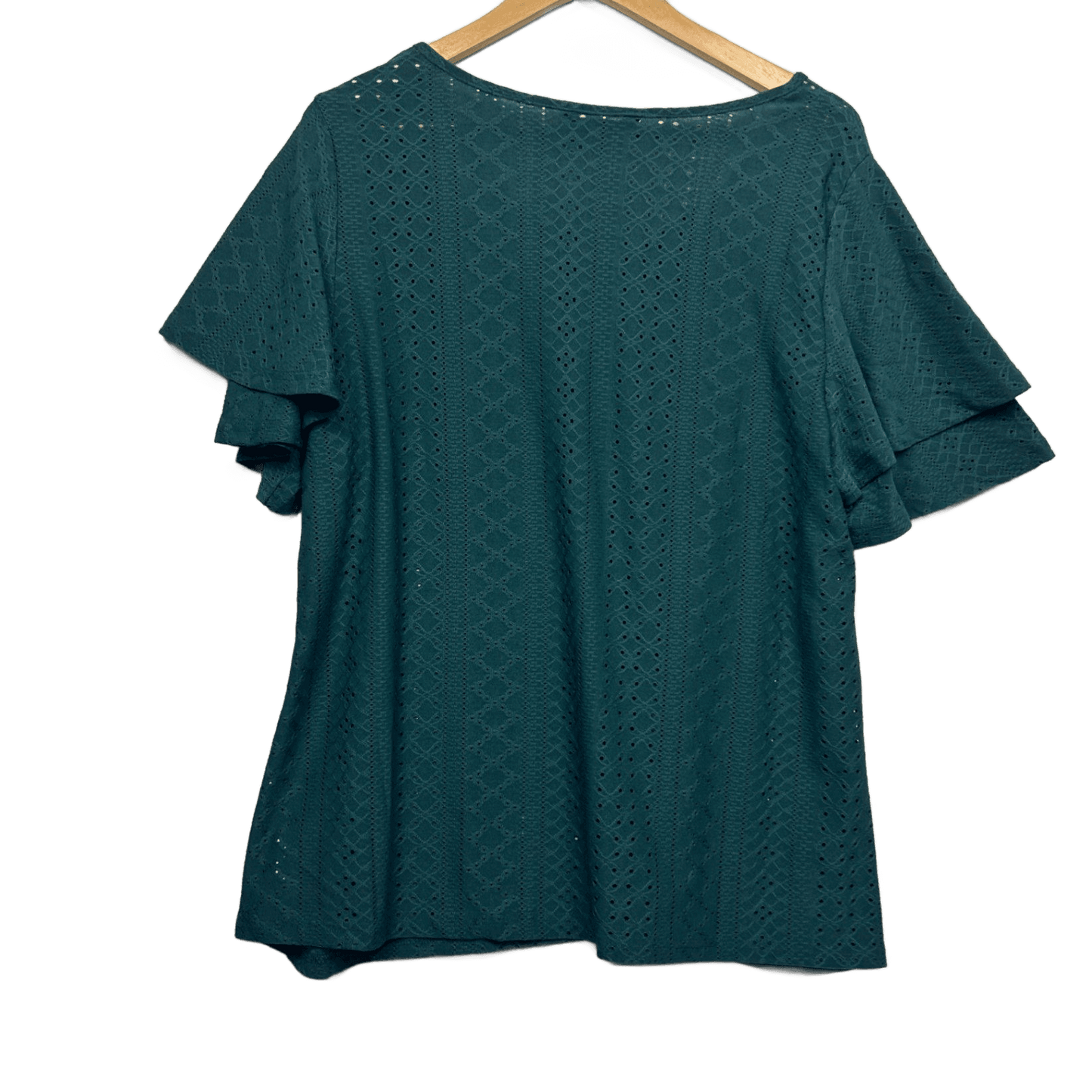 New BloomChic Green Embroidered Short Sleeve Top Size 18 20