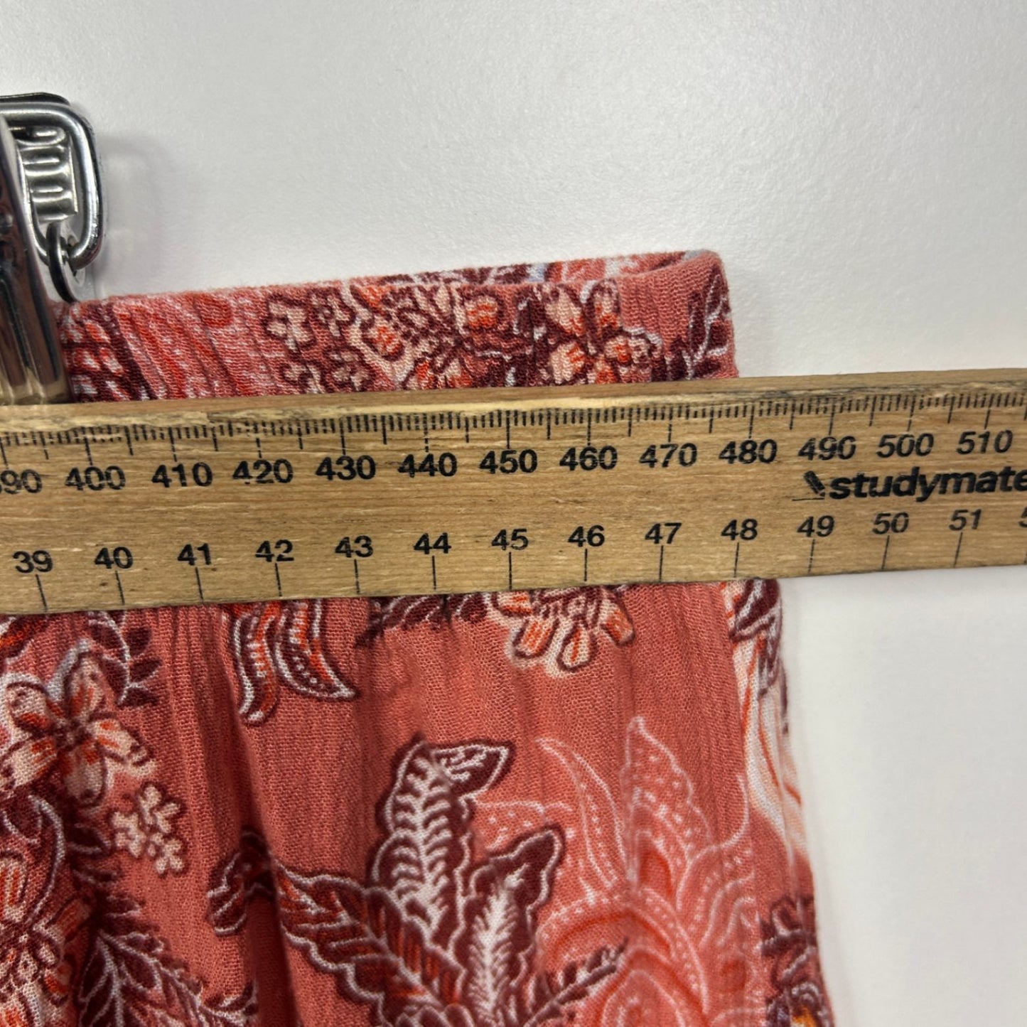 Paisley Print Midi Length Rust Viscose Maxi Skirt Size 20 - 22