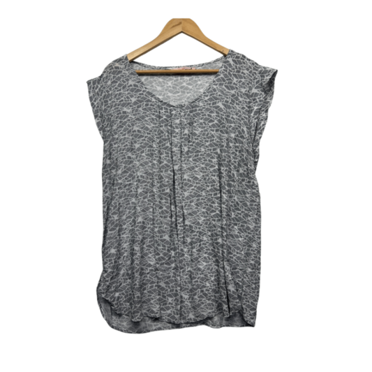 Millers Top Size 18 Black White Short Sleeve Viscose