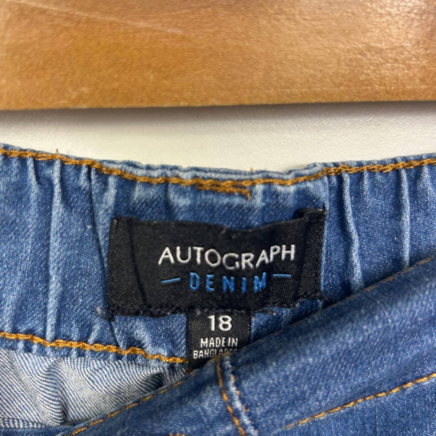 Autograph Midi Denim Skirt Size 18 with Pockets