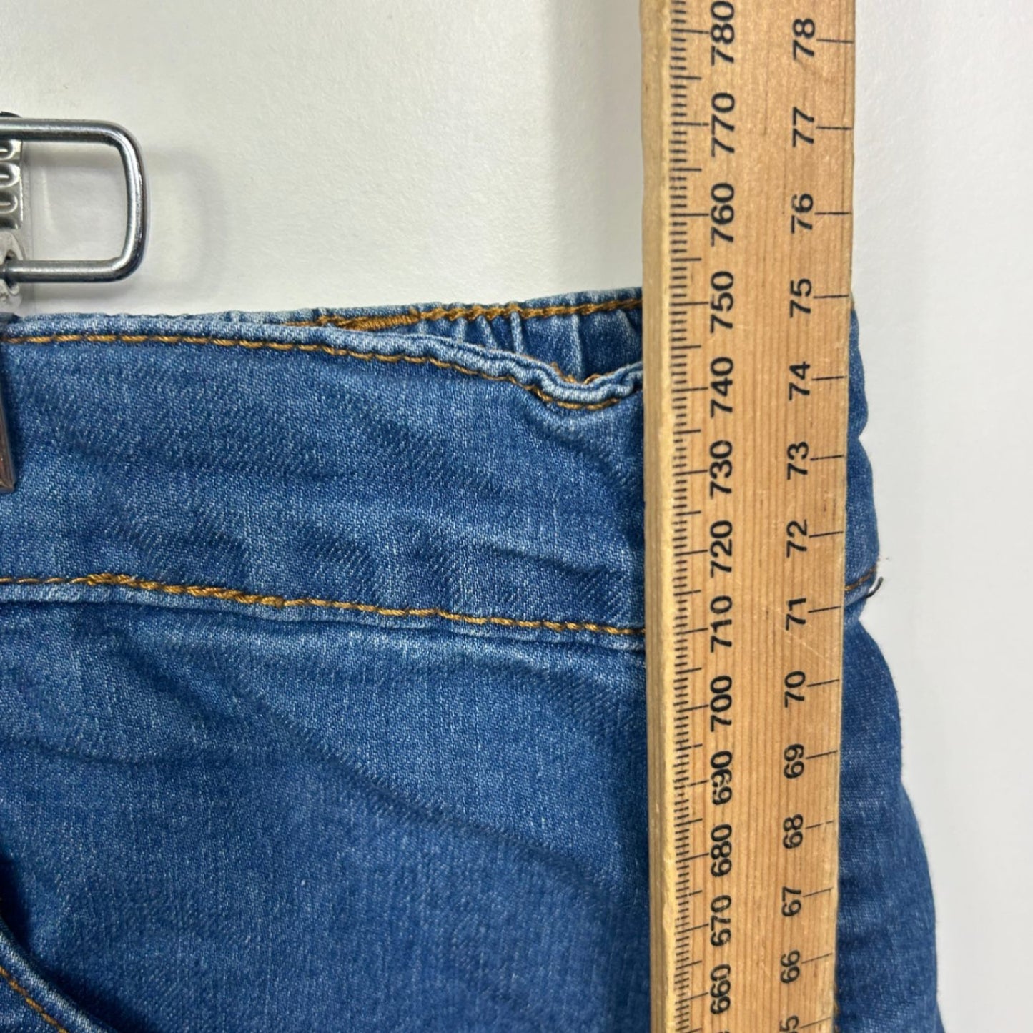 Autograph Midi Denim Skirt Size 18 with Pockets