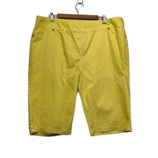 New Millers Lemon Yellow Cotton Blend Bermuda Shorts Size 20