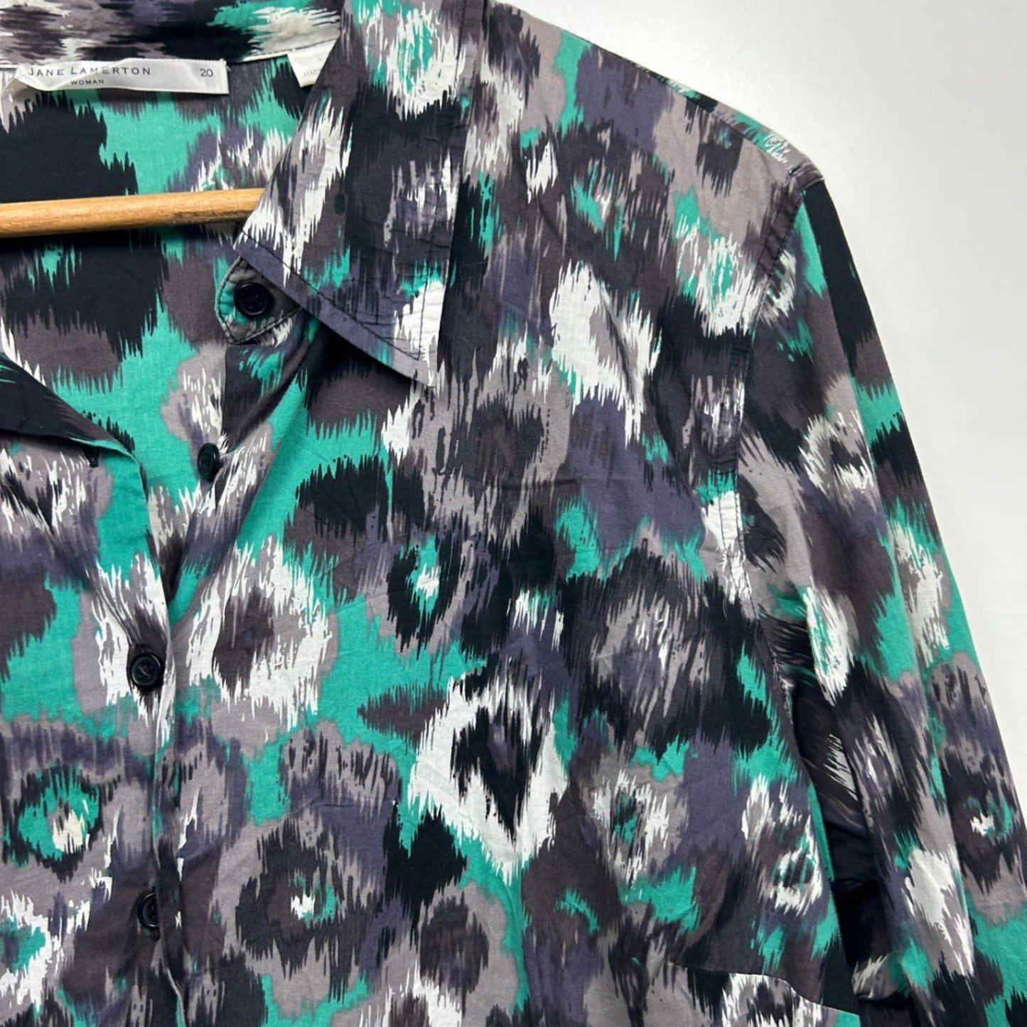 Jane Lamerton Multicoloured Button Up Cotton Long Sleeve Shirt Blouse Size 20