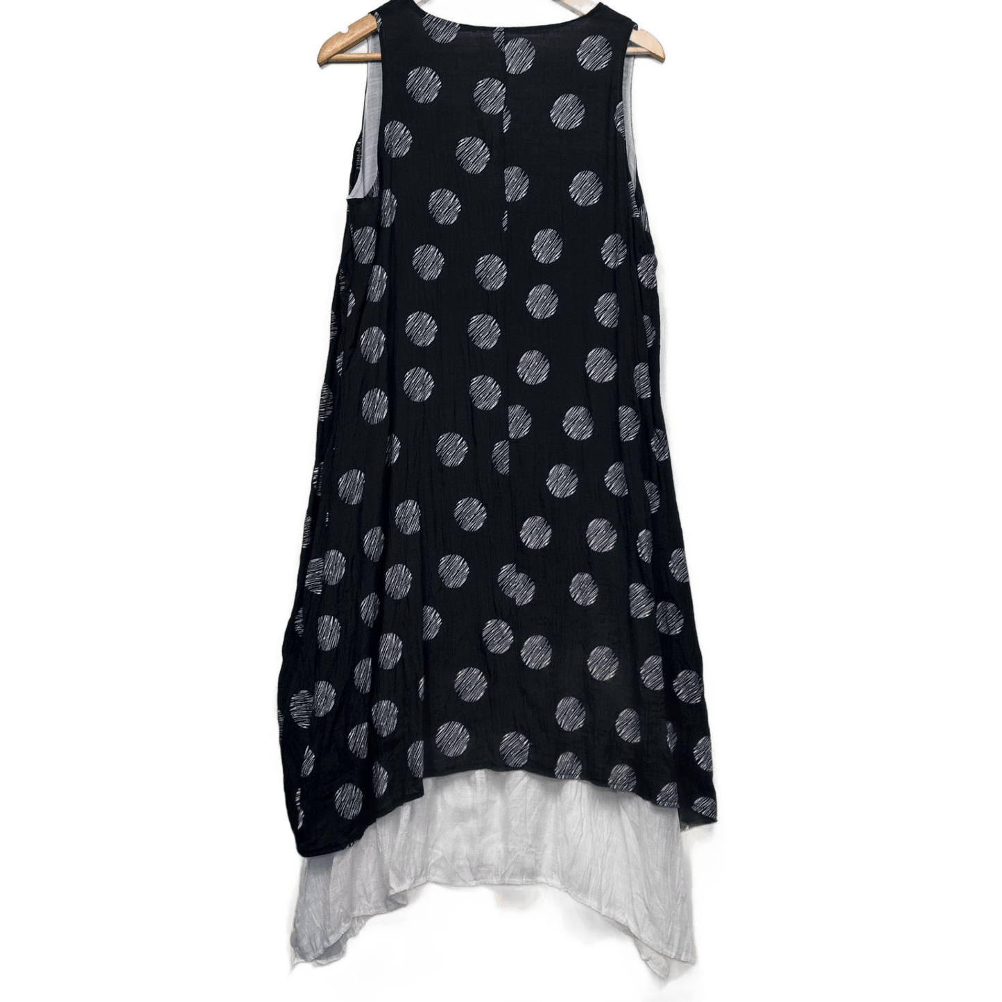 LaMode Plus Women's Black White Asymmetric Hem Sleeveless Dress Size 12