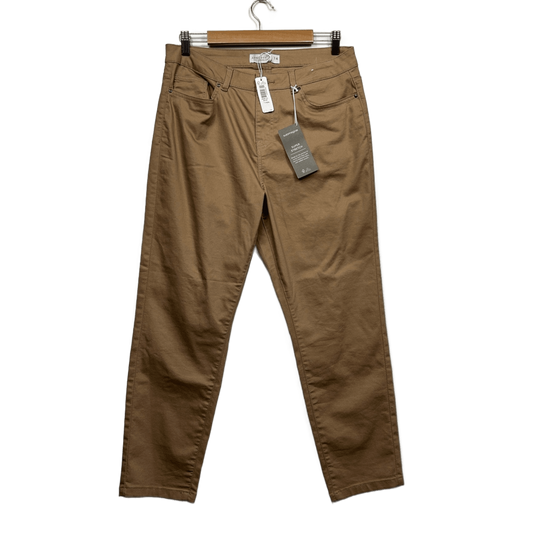 New Suzanne Grae Super Stretch Chino Jeans Pants Size 14 Tan Pockets