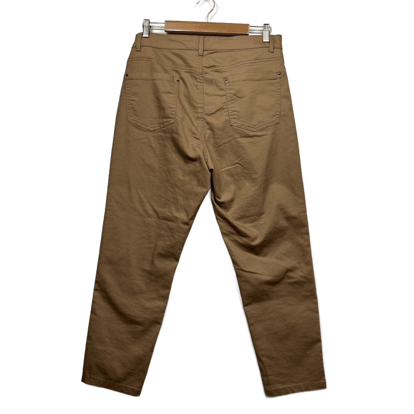 New Suzanne Grae Super Stretch Chino Jeans Pants Size 14 Tan Pockets