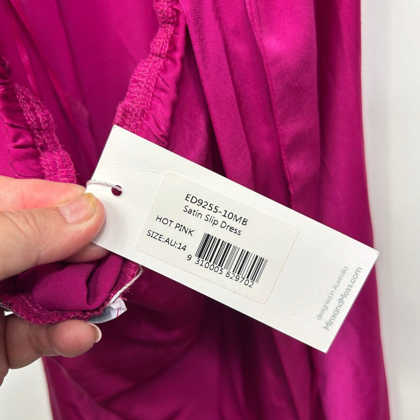 New Minx & Moss Satin Slip Dress Size 14 Pink Cut Out Sleeveless