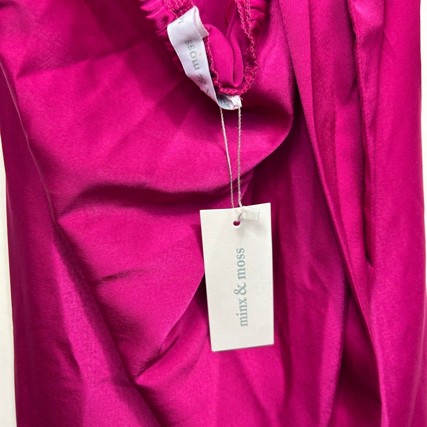 New Minx & Moss Satin Slip Dress Size 14 Pink Cut Out Sleeveless