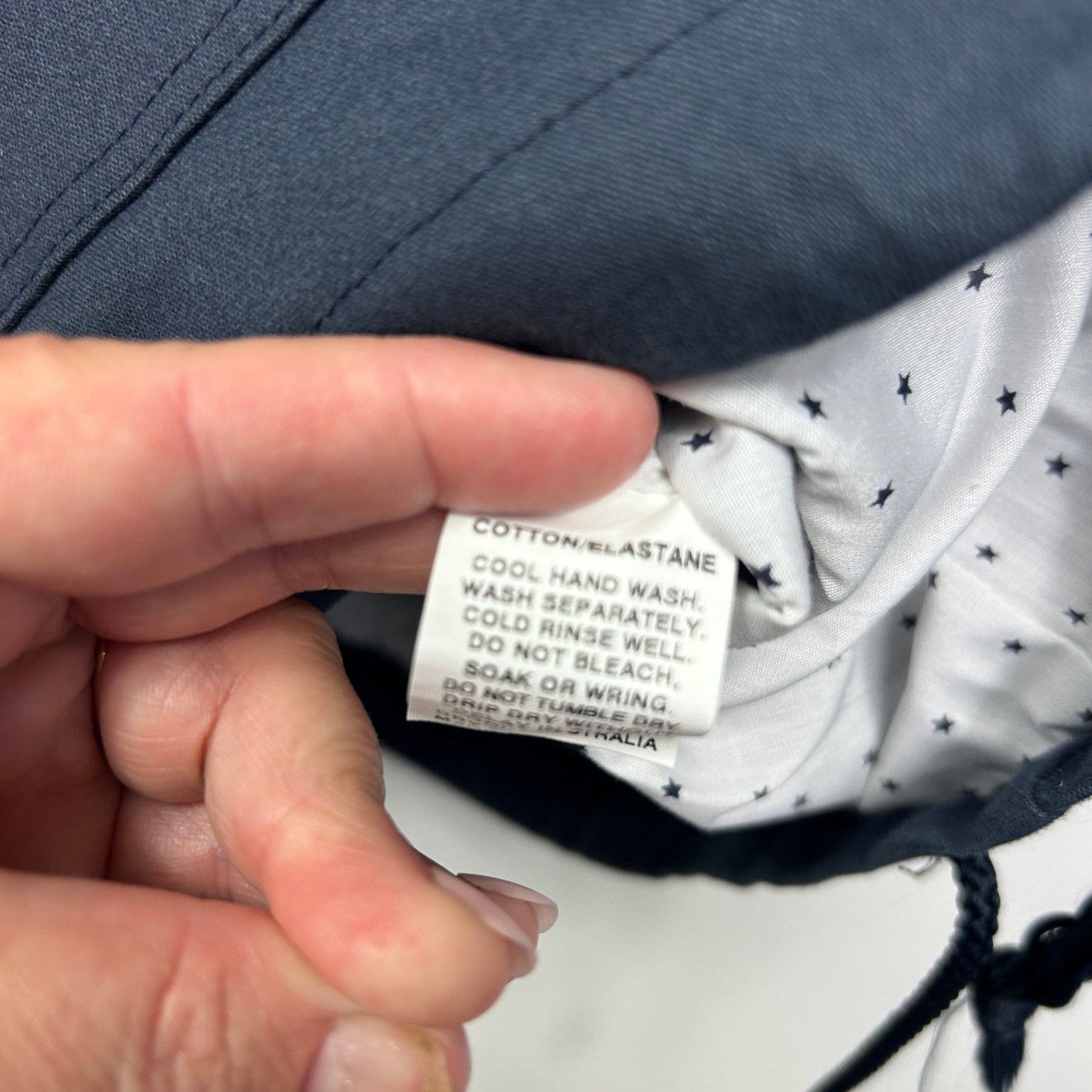 Geiger Navy Star Print Cotton Blend Sleeveless Zip Vest Sz 22 Made in Australia