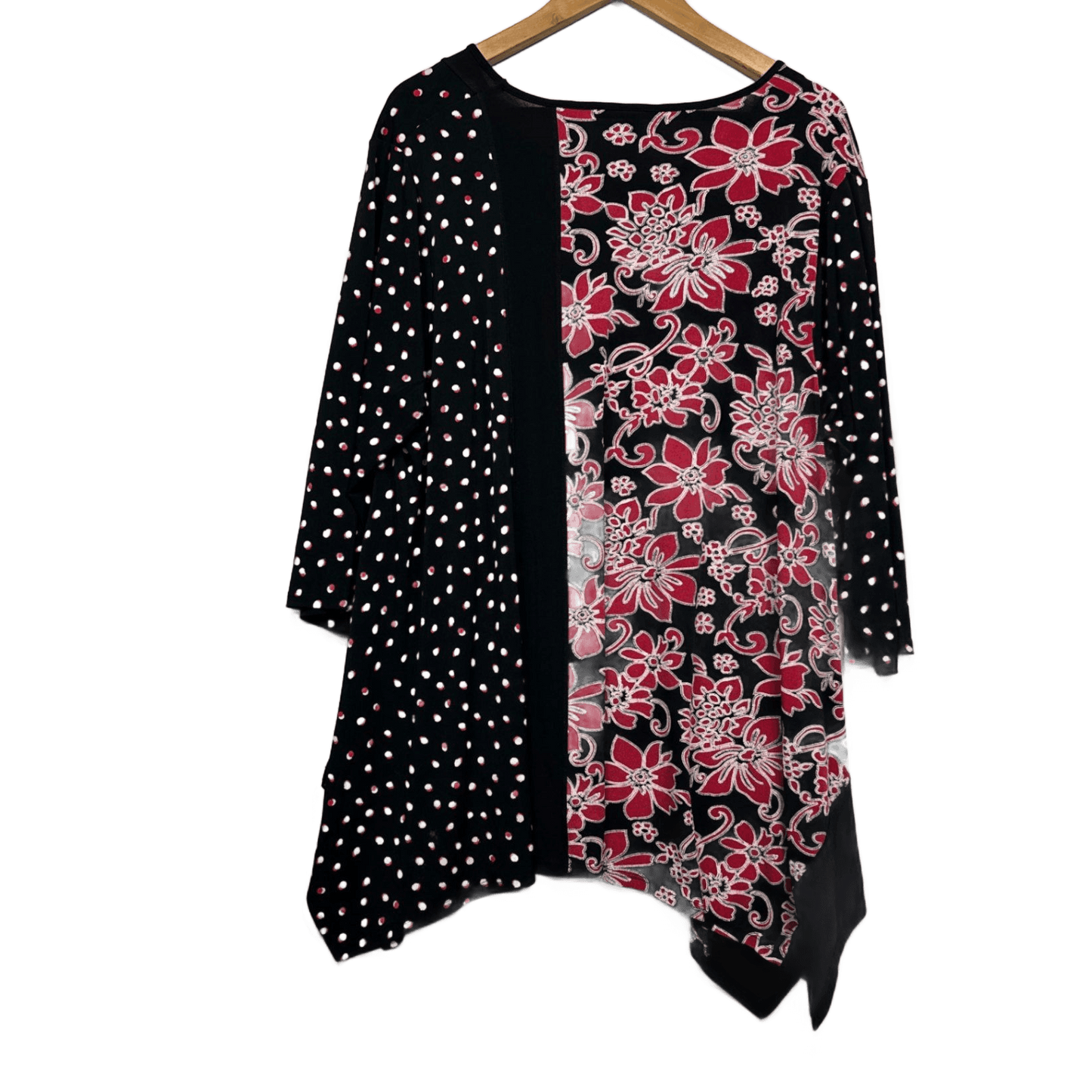 Taking Shape Tunic Top Size 20 Large Plus Floral Red Black