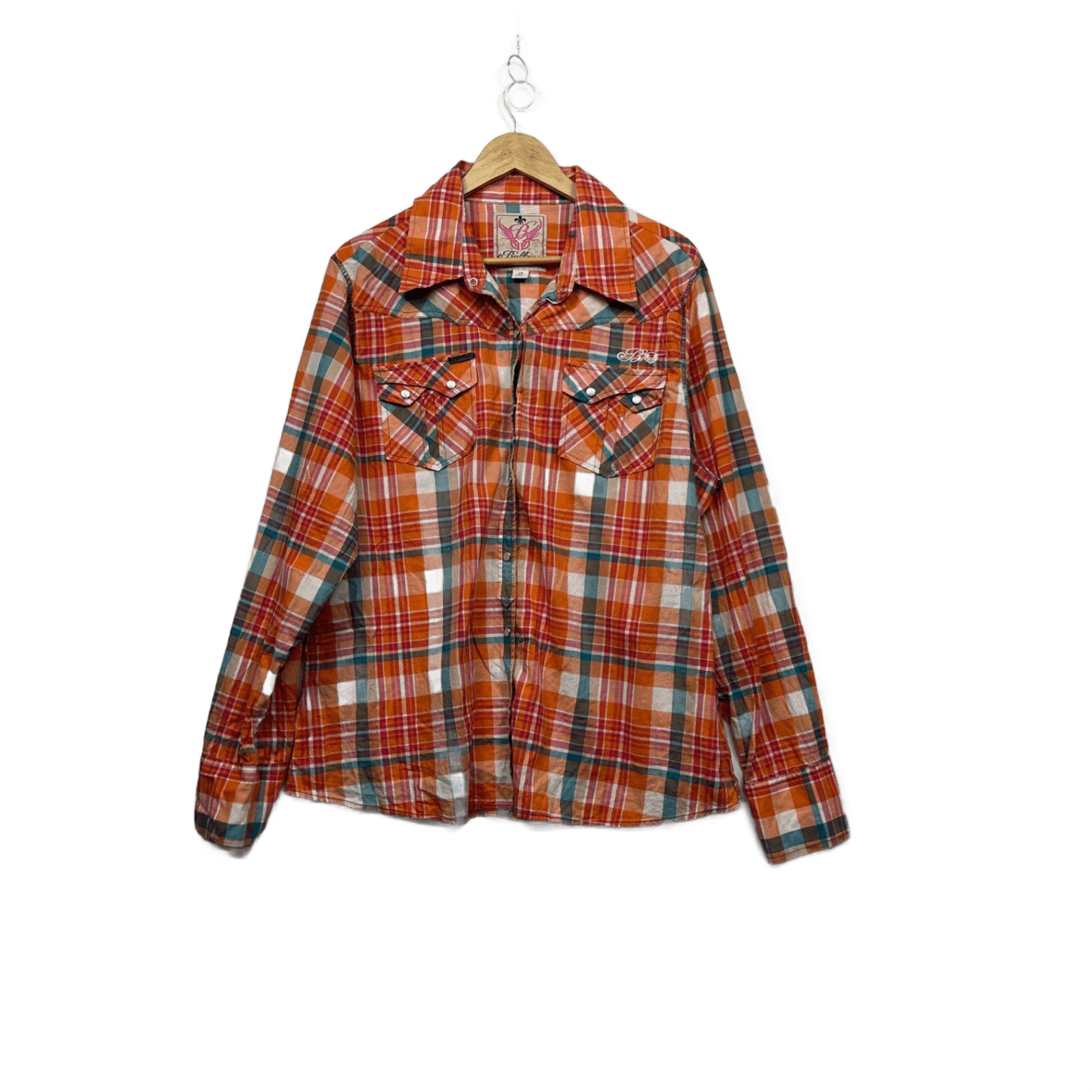 Bullzye Australia Multicoloured Long Sleeve Western Shirt Top Size 22 Plaid