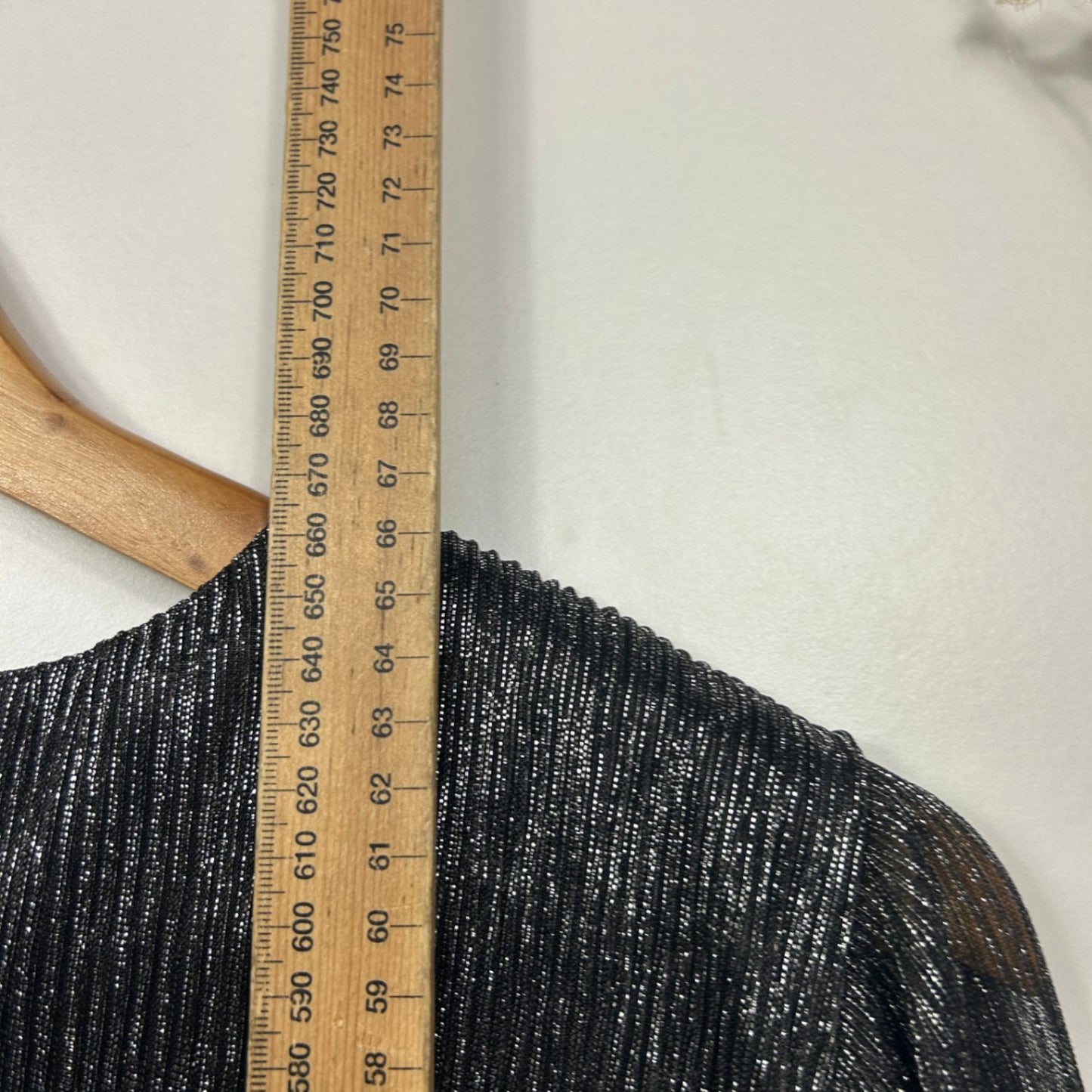 Estelle Black Long Sleeve V Neck Wrap Top Size AU 14 Plus Evening Cocktail