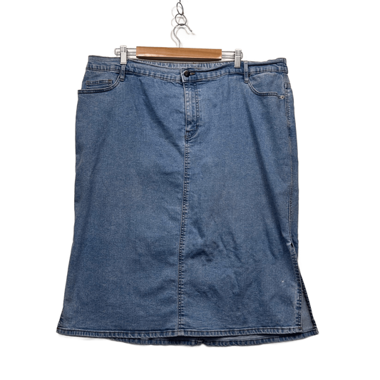 Autograph Denim Pencil Skirt Size 22 Pockets Zip Fly