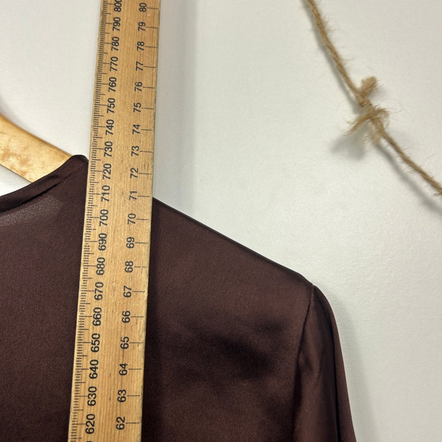 Target Brown Chocolate Long Sleeve V-Neck Satin Blouse Size 26