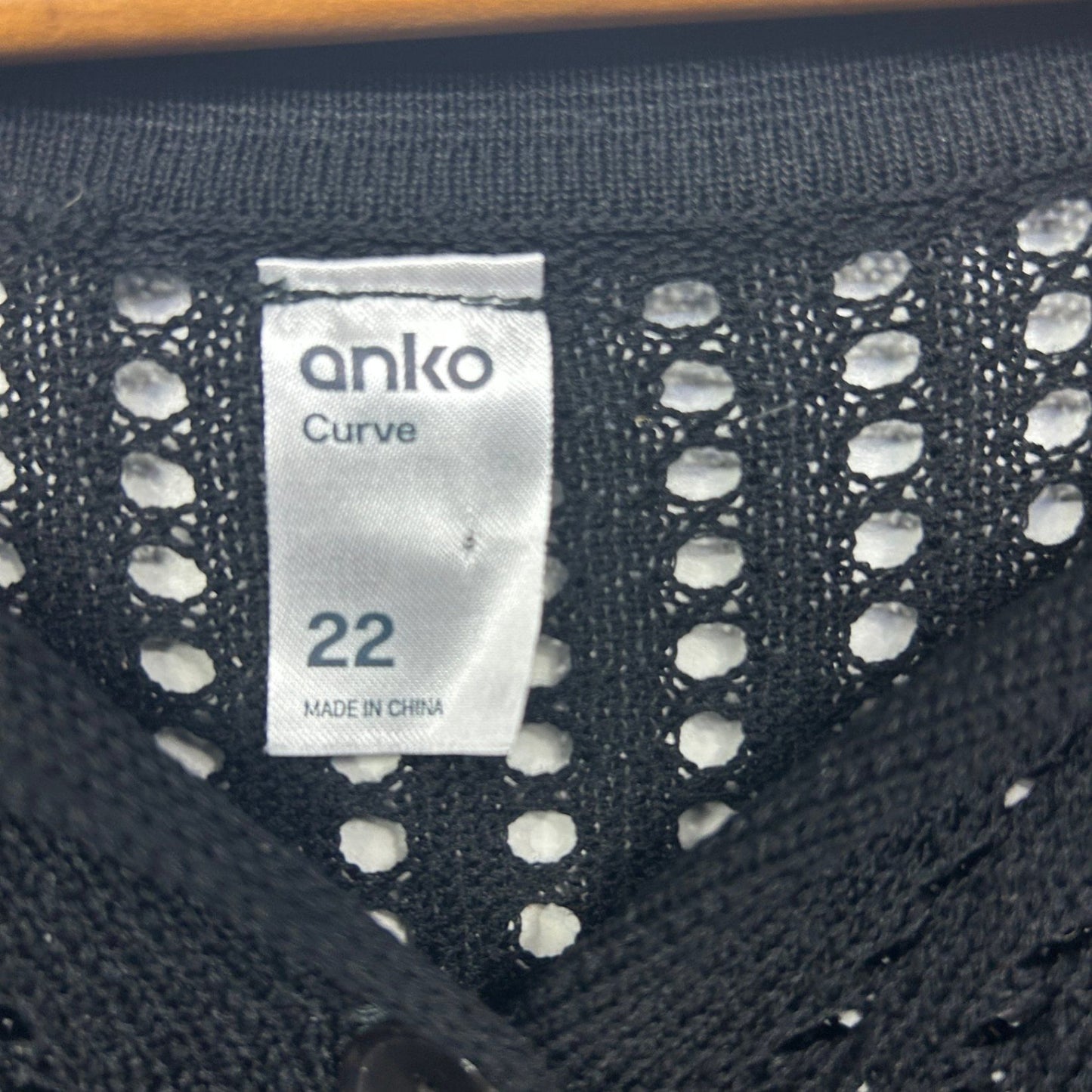 Anko Black Sheer 3/4 Sleeve Knit Top Cardigan Size 22