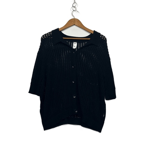 Anko Black Sheer 3/4 Sleeve Knit Top Cardigan Size 22