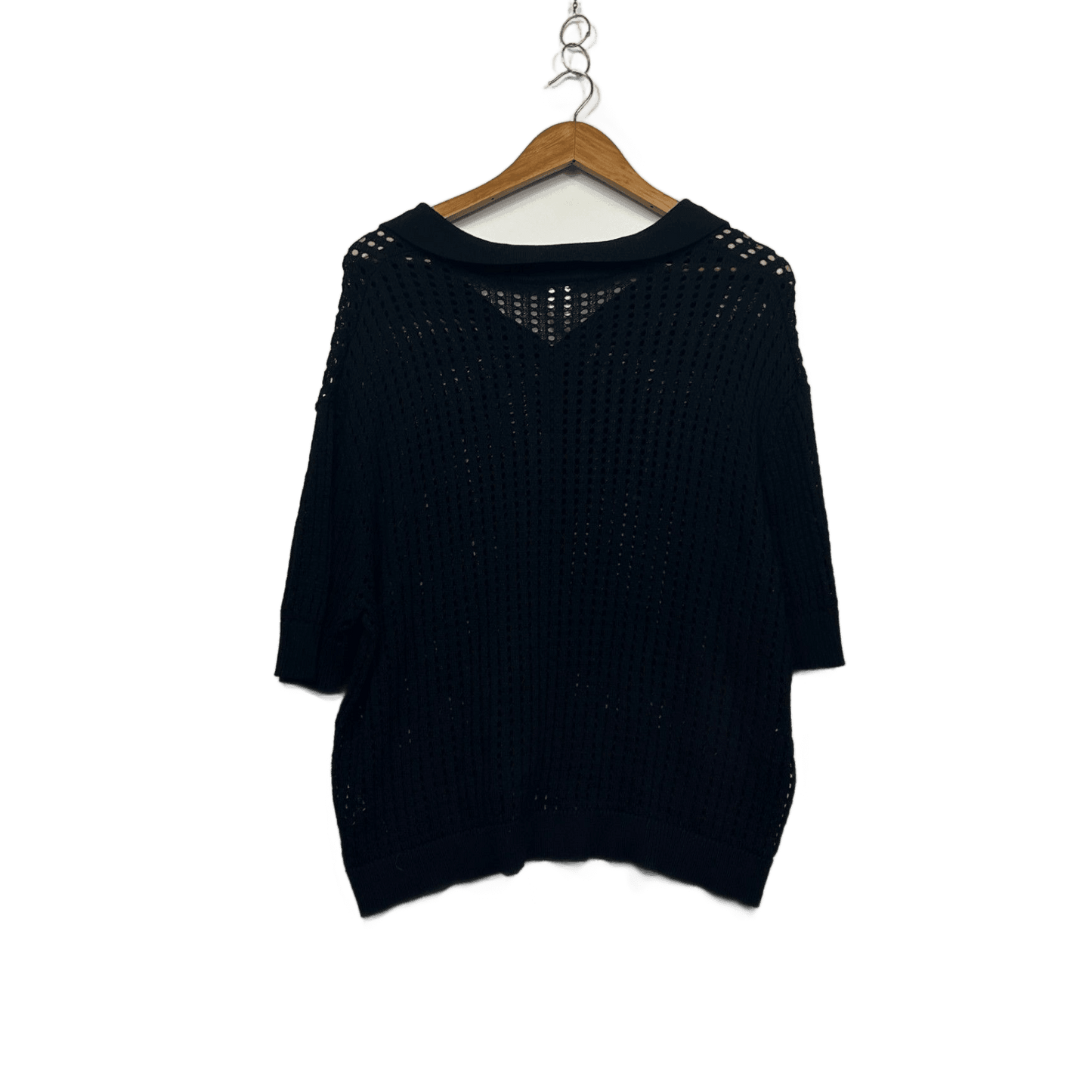 Anko Black Sheer 3/4 Sleeve Knit Top Cardigan Size 22