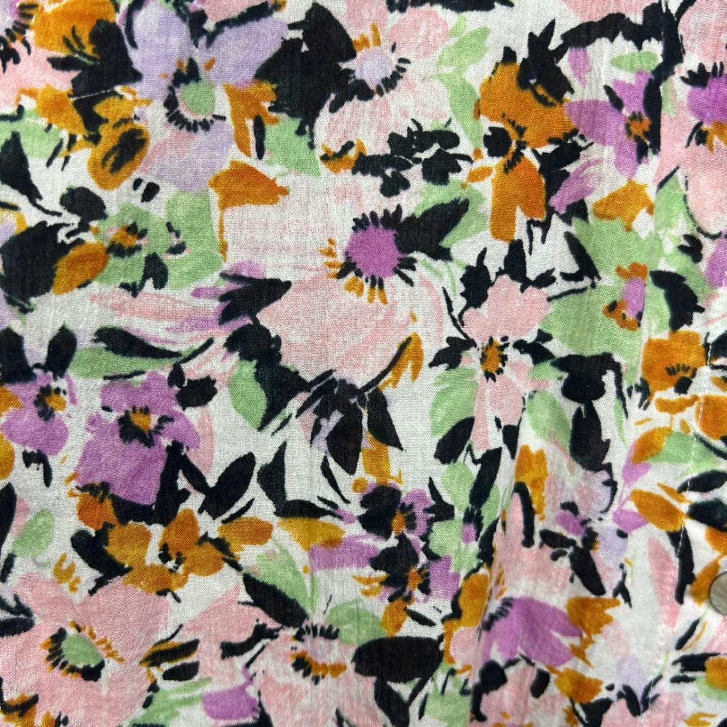 Target Floral Multicoloured Long Sleeve Button Up Cotton Shirt Blouse Size 16