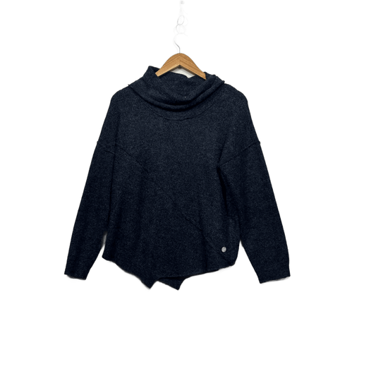 Yarra Trail Blue Wool Blend Cowl Neck Pullover Jumper Size Large Petites