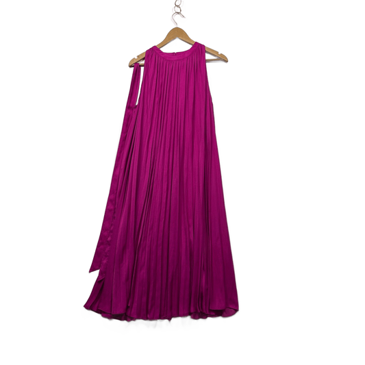 Witchery Pink Pleated Halter Neck Maxi Dress Size 14 Belt