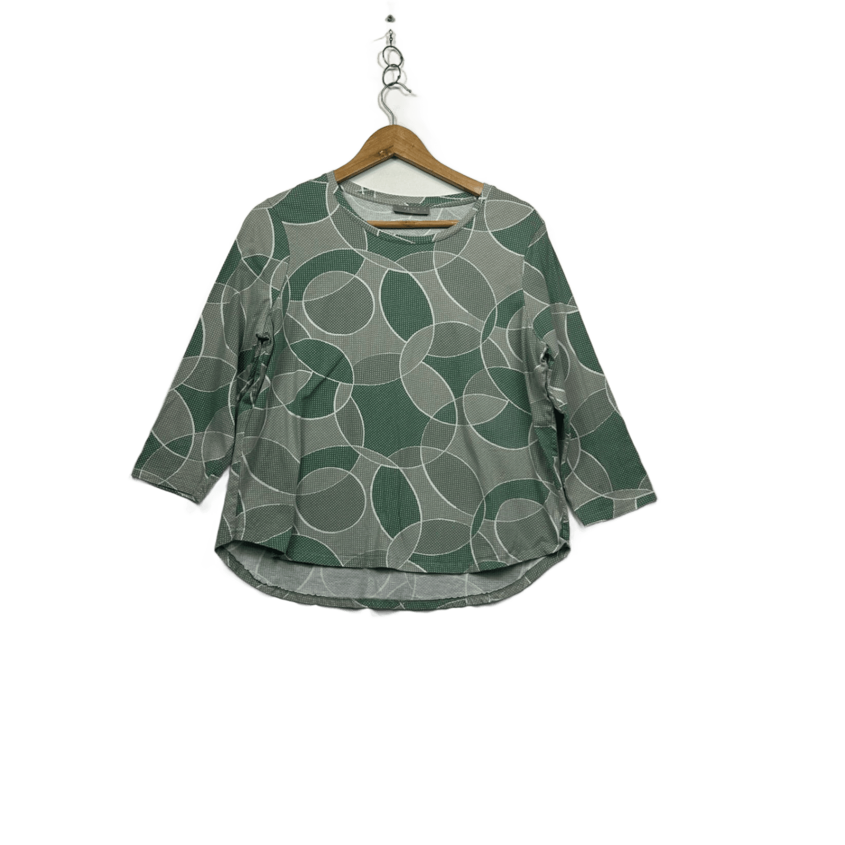 Regatta Petites Green 3/4 Sleeve Casual Top Size 16 100% Cotton