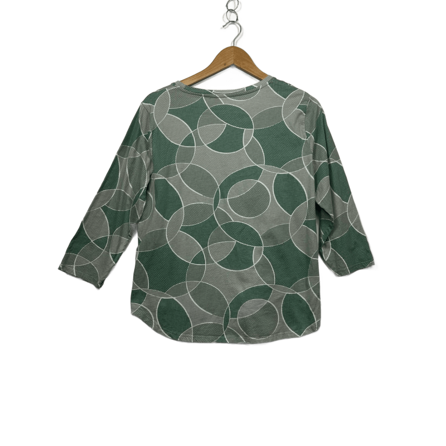 Regatta Petites Green 3/4 Sleeve Casual Top Size 16 100% Cotton