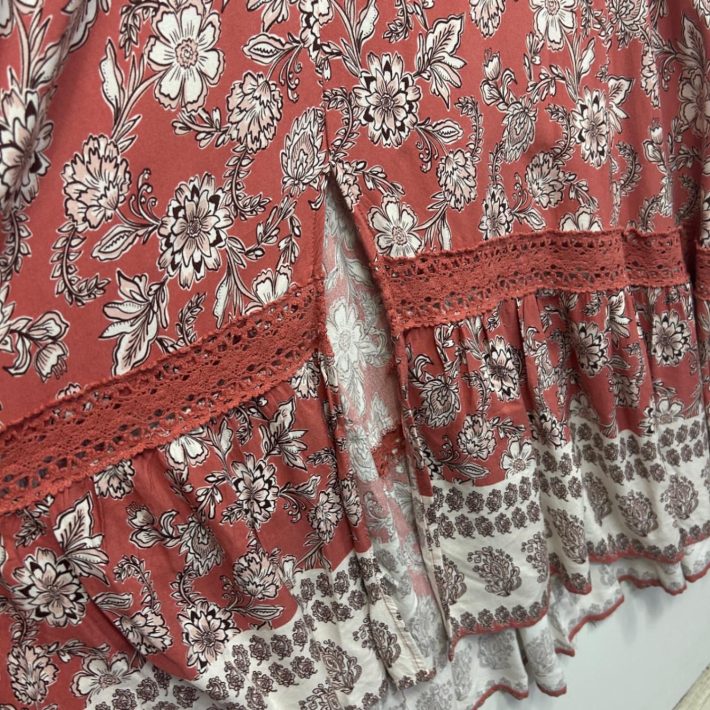Beme Boho Maxi Dress Size 20 Viscose Pockets Short Sleeve