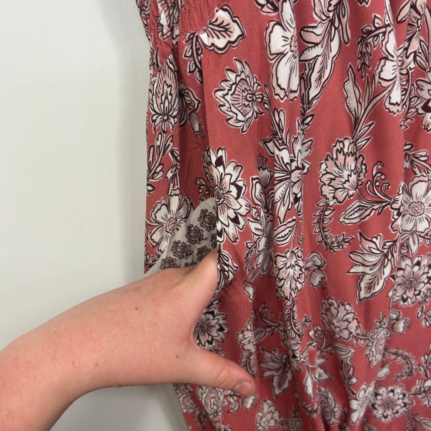 Beme Boho Maxi Dress Size 20 Viscose Pockets Short Sleeve