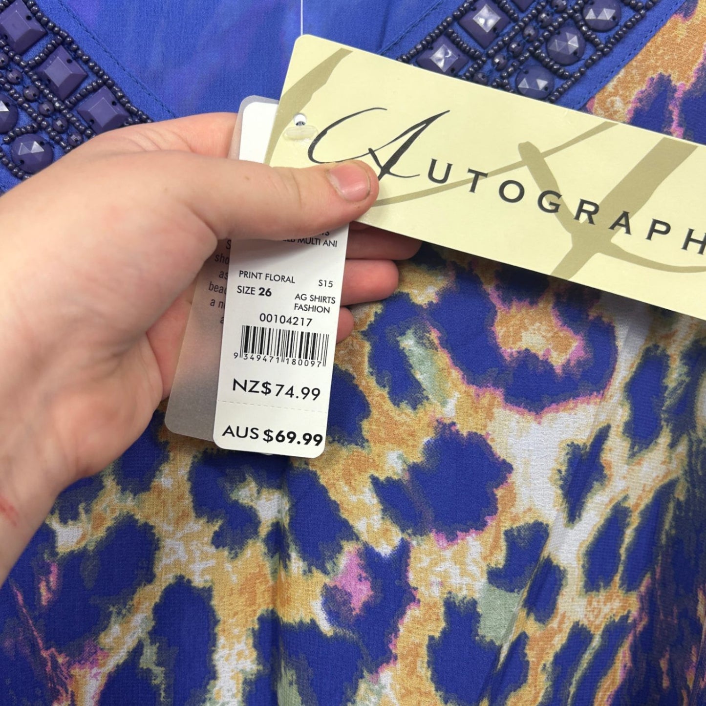 New Autograph Kaftan Blouse Top Size 26 Multicoloured Beaded