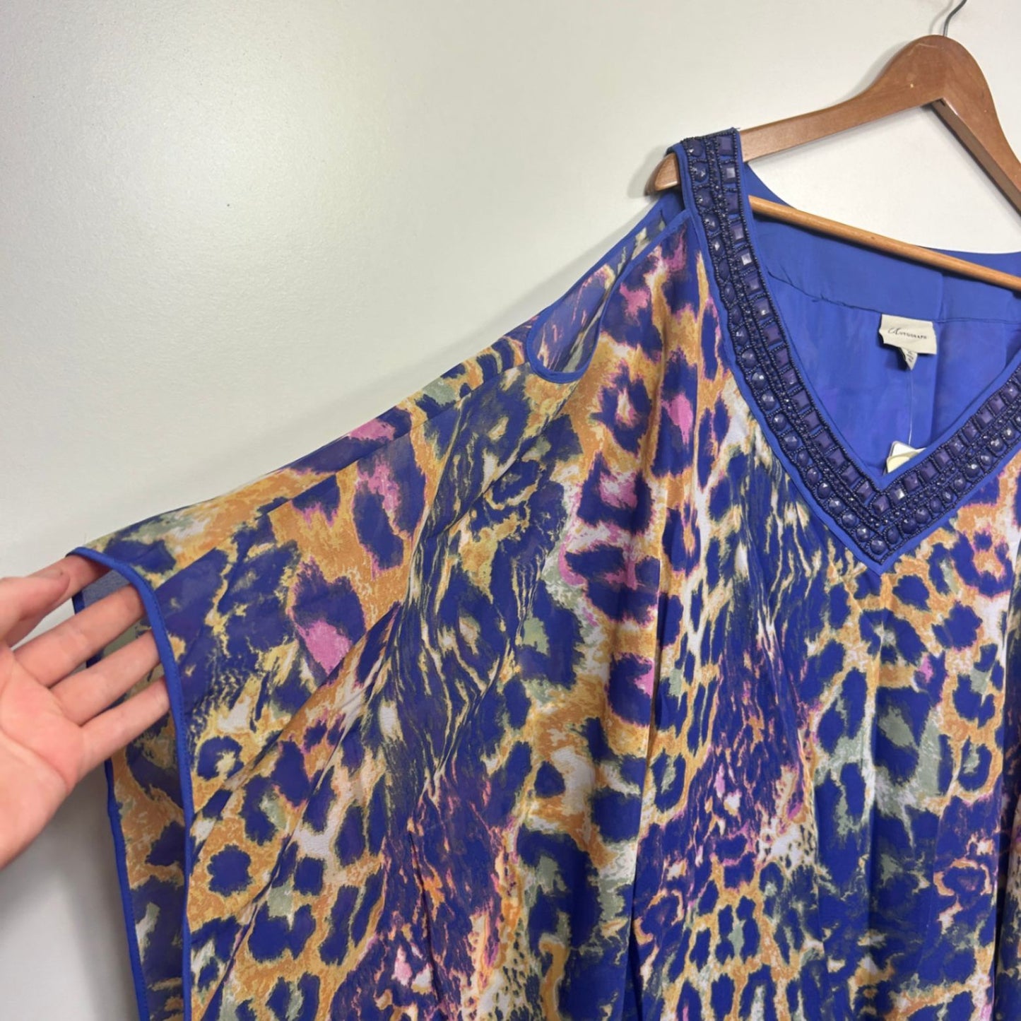 New Autograph Kaftan Blouse Top Size 26 Multicoloured Beaded