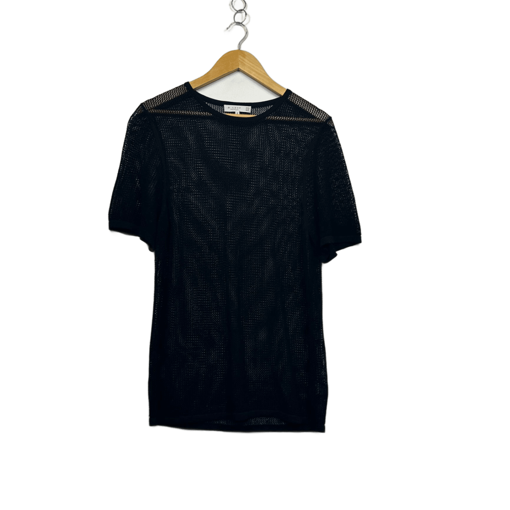 Decjuba Black Mesh Sheer Knit Top Size 16 2XL