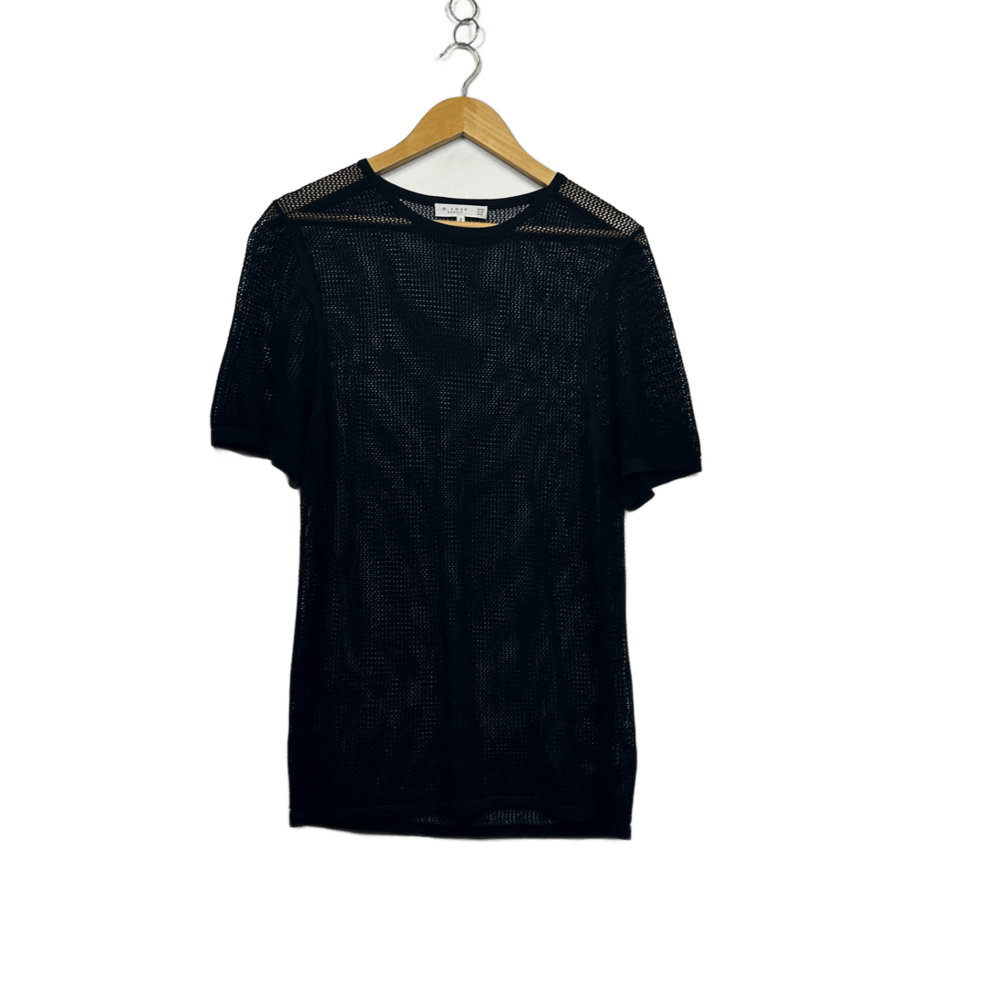 Decjuba Black Mesh Sheer Knit Top Size 16 2XL