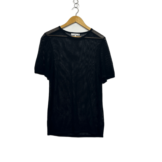 Decjuba Black Mesh Sheer Knit Top Size 16 2XL