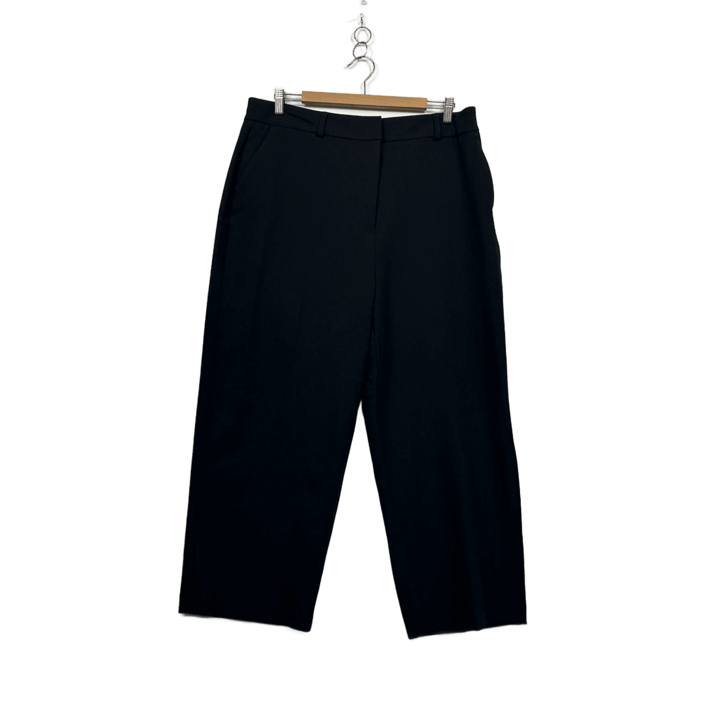 Preview Black Cropped Wide Leg Trousers Size 16