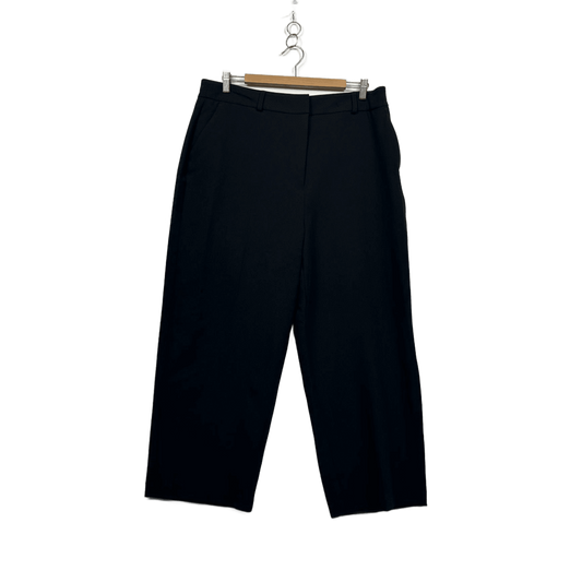 Preview Black Cropped Wide Leg Trousers Size 16