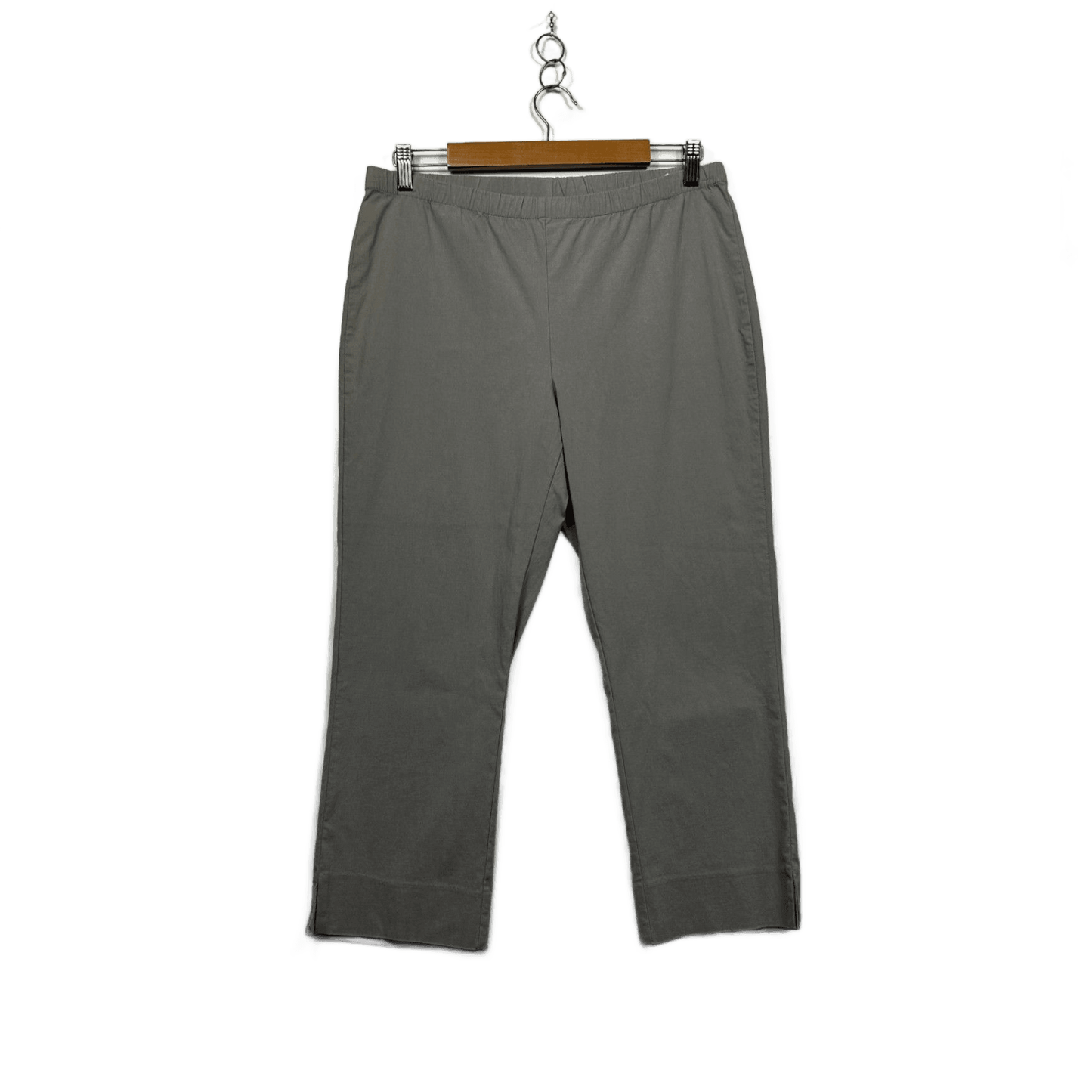 Blue Illusion Grey Viscose Blend Pull On Pants Elastic Waist Size Large 14 16