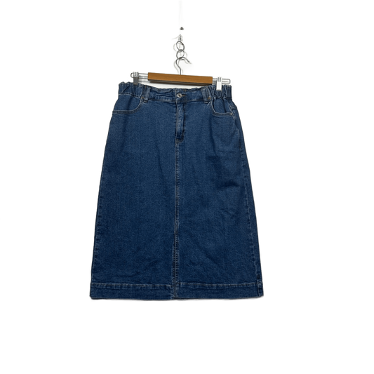 Elm Lifestyle Womens Blue Cotton Blend Denim Skirt Size 12 Midi Length