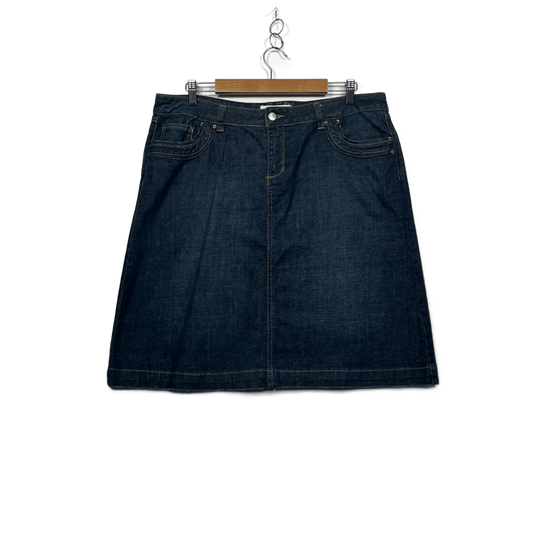 Sussan A-line Denim Size 16 Dark Wash Pockets Zip Fly Short Length