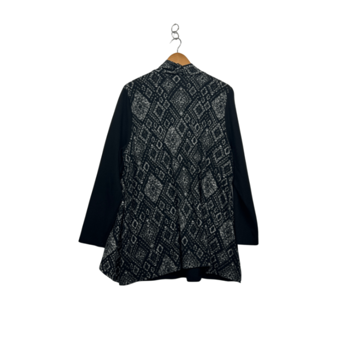 Evans City Chic Black White Long Sleeve Layered Knit Top Size 20