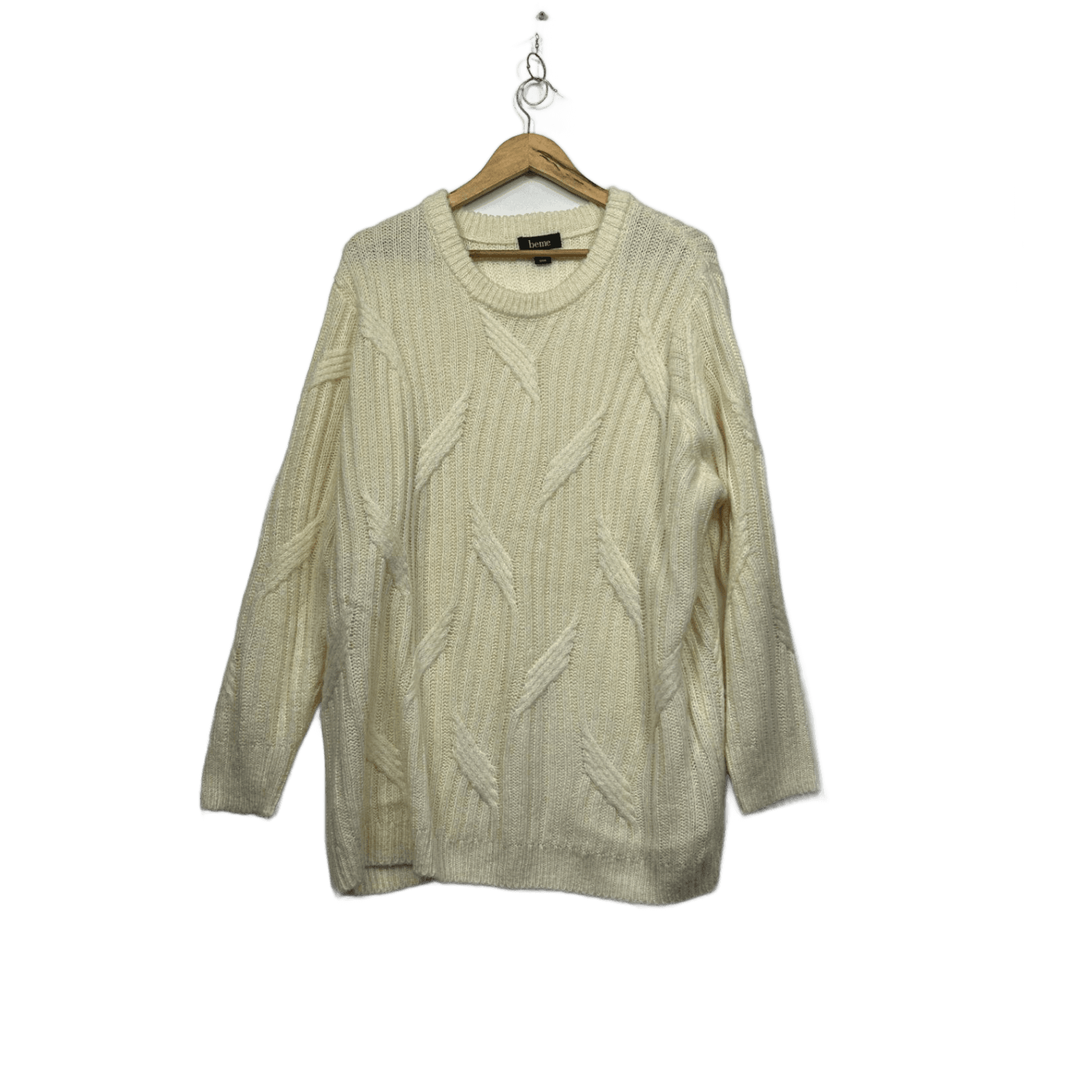 Beme Long Sleeve Cream Jumper Size 18 Plus Medium