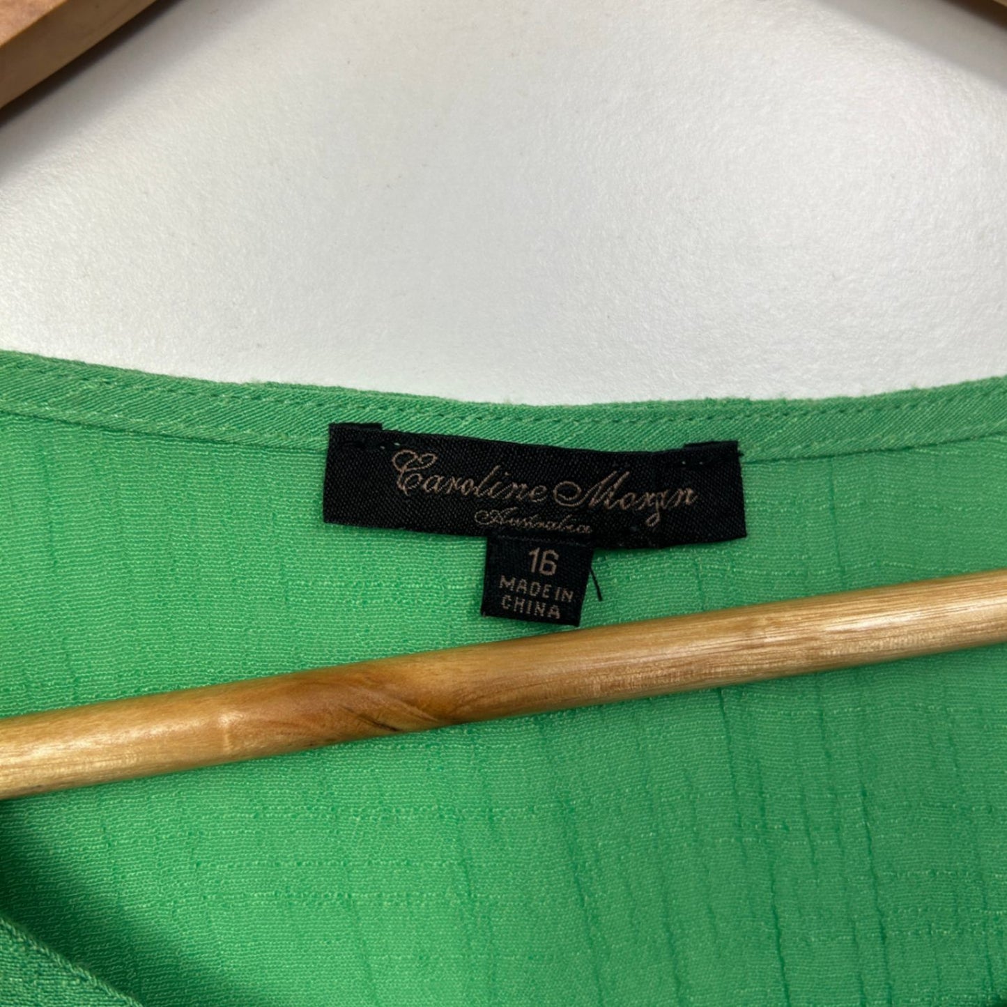 Caroline Morgan Green Short Sleeve Round Neck Tunic Top Blouse Size 16