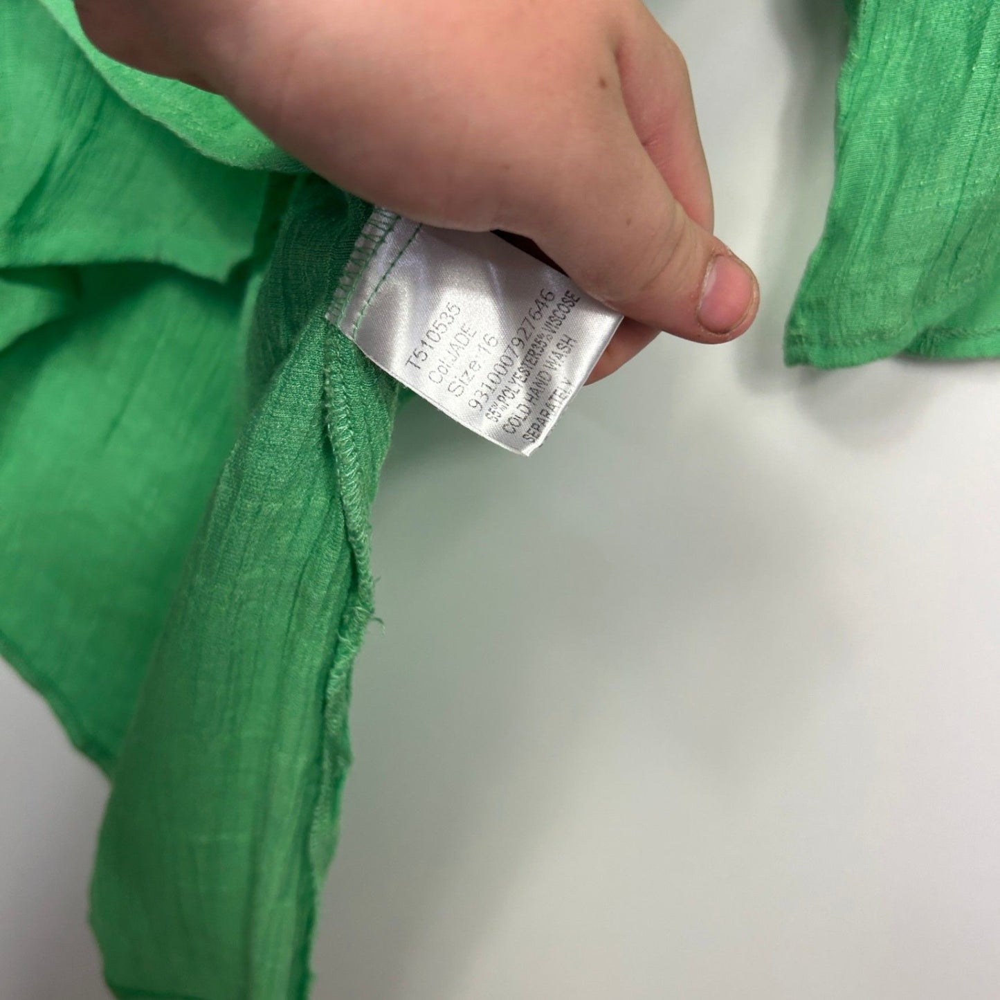 Caroline Morgan Green Short Sleeve Round Neck Tunic Top Blouse Size 16