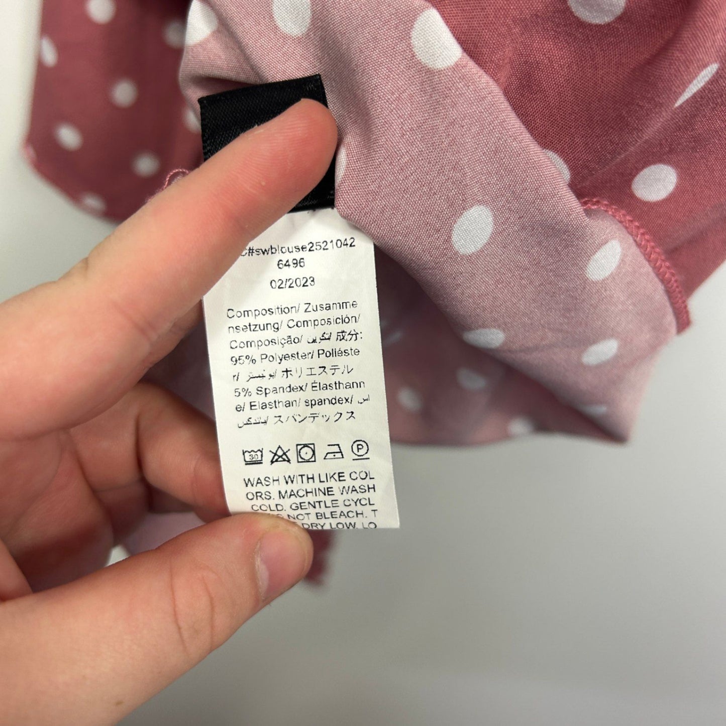 SHEIN Curve Pink Short Sleeve Off Shoulder Polka Dots Size 2XL 16 18